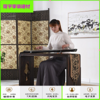 苏宁放心购烧桐木仿古琴桌共鸣古琴桌凳实木老桐木琴桌国学书法桌画案桌 桌子尺寸110*40*68,凳子50*30*43.简