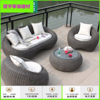 苏宁放心购休闲户外藤沙发花园藤编圆形单人位别墅仿藤工程露台阳台沙发室外简约新款
