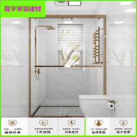苏宁放心购淋浴房隔断一字型家装简易整体弧扇型洗浴玻璃房不锈钢淋浴房定制简约新款