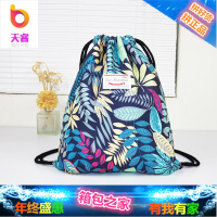 束口袋抽绳双肩包女中学生书包男运动防水收纳袋拉绳包购物袋背包