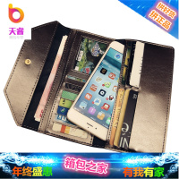 春季欧美简约牛皮钱夹 女士长款横款钱包手夹