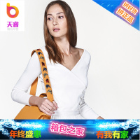 女士PW2-46100058纯色手提包刺绣宽肩带单肩包