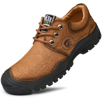 公牛欢腾2020户外休闲鞋男秋季防水防滑登山鞋男士真皮软底运动徒步鞋