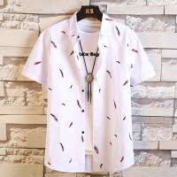 公牛欢腾2020工装衬衫男士短袖外套潮牌韩版潮流帅气休闲男装半袖衬衣学生寸衫