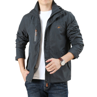 公牛欢腾2020秋季男士大码纯色休闲宽松夹克男户外速干多袋工装男外套潮