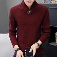 公牛欢腾V领毛衣男士2020秋季新款时尚休闲韩版修身青年针织衫线衫潮流ins