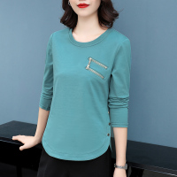 公牛欢腾2020秋装新款宽松拉链长袖T恤女大码女装打底衫秋季休闲上衣服潮