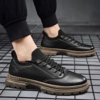 公牛欢腾2020休闲皮鞋男鞋子冬季学生英伦马丁靴韩版软底潮鞋百搭潮流正装商务