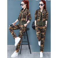 公牛欢腾运动套装女迷彩服秋款洋气减龄早秋三件套秋装2020新款时尚欧洲站