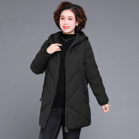 公牛欢腾2020中老年女装冬季加厚款棉衣妈妈装中长款连帽棉袄中年宽松保暖外套
