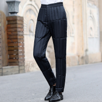 公牛欢腾白鸭绒羽绒服2020新款男士外穿中老年人爸爸装保暖休闲羽绒裤长裤