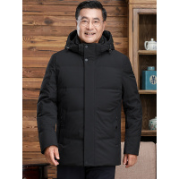 公牛欢腾2020羽绒服爸爸装冬季中老年人加绒加厚外套男中年大码男装冬装中长款