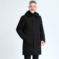 公牛欢腾2020羽绒服男士中长款连帽加厚防寒服中老年爸爸冬装时尚保暖棉衣外套