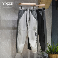 公牛欢腾2021裤子男装夏季薄款潮流印花运动裤修身痞帅男士休闲裤透气小脚卫裤
