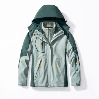 公牛欢腾2021冲锋衣女三合一可拆卸冬季加绒加厚外套男户外防水登山服两件套服