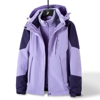 公牛欢腾2021冲锋衣女冬季加绒加厚三合一可拆卸登山服防风外套男两件套防风衣