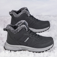 公牛欢腾2021冬季新款老人鞋男防滑软底中老年健步鞋加厚加绒保暖运动爸爸棉鞋