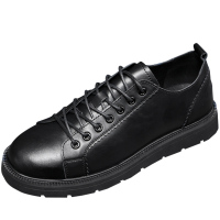 公牛欢腾2021男鞋秋季潮鞋年新款男休闲皮鞋潮流百搭工装鞋真皮低帮马丁靴