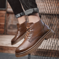 公牛欢腾2021潮男马丁靴男春秋款年新款高帮工装靴英伦风复古皮靴男款潮鞋