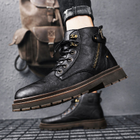 公牛欢腾2021马丁靴英伦风高帮冬季加绒男士冬款男鞋中帮男靴潮男工装靴子男款