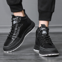 公牛欢腾2021男鞋秋季新款运动休闲皮鞋男真皮高帮潮鞋韩版百搭潮流板鞋男