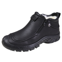 公牛欢腾2021棉鞋男冬天季保暖加绒加厚款真皮羊毛棉皮鞋中老年父亲老人爸爸鞋