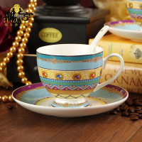 鼎亨梵卡莎 欧式骨瓷咖啡杯套装下午茶茶具情侣对杯陶瓷水杯 香格