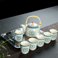 鼎亨送礼品提梁壶大容量陶瓷水壶餐厅茶壶瓷茶杯茶具礼盒套装家用