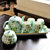 鼎亨美式乡村陶瓷茶具咖啡具套装新中式下午茶功夫茶凉水壶茶杯