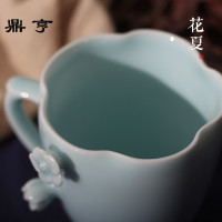 鼎亨景德镇原创手工浮陶瓷杯子古典清新水杯花茶杯办公室日用随