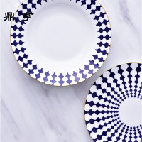 鼎亨妙HOME 北欧ins咖啡杯骨瓷描金英式靛蓝银杏下午茶杯简约餐具