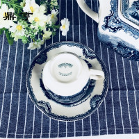 鼎亨特价 johnsonbros蓝城堡咖啡壶咖啡杯碟套装15头限量购买