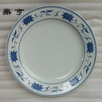 鼎亨八十年代景德镇12吋青花芙蓉平盘30厘米大盘子红旗瓷厂