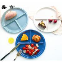 鼎亨景德镇简约陶瓷分格盘子早餐盘三格分隔长方形点心西餐盘创意