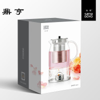 鼎亨耐热玻璃花茶具套装连体烛台壶过滤泡茶壶蜡烛配茶杯送蜡烛