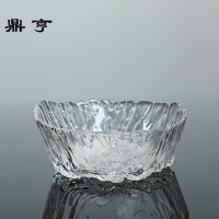 鼎亨玻璃茶洗锤纹大号冰山茶洗耐热水洗玻璃茶具杯洗大号果盆包邮