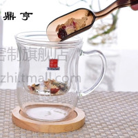 鼎亨耐热玻璃茶具办公泡花茶壶 带盖茶漏淑女水杯子泡茶杯F-361