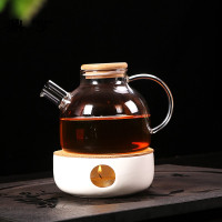 鼎亨水果茶壶套装玻璃煮果茶壶日式家用可蜡烛加热花茶壶耐热