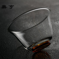 鼎亨耐热高温加厚透明彩色玻璃杯碗锤纹茶杯泡茶器花茶具三才盖碗