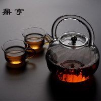 鼎亨玻璃茶壶大号耐高温功夫茶具加厚透明过滤煮泡茶水壶提梁家用
