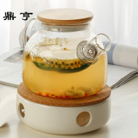 鼎亨日式水果茶壶套装耐热玻璃煮花茶壶家用客厅茶杯蜡烛加热茶具