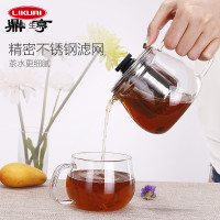 鼎亨进口耐热玻璃过滤茶壶茶杯 日本Kinto两用泡茶器花红茶具