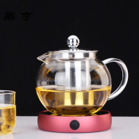 鼎亨若茗 保温恒温底座茶台玻璃花茶壶耐热壶煮茶壶茶具套装