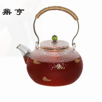 鼎亨玻璃煮茶壶电陶炉烧水壶锤纹耐热玻璃茶具明火加热耐高温提梁