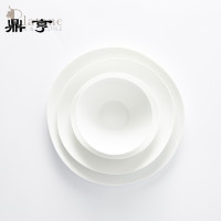 鼎亨 Lotus景德镇手工陶瓷餐具白色青花瓷瓷器荷叶餐盘一个