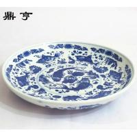 鼎亨青花大鱼盘餐馆酒店餐具超大剁椒鱼盆大规格尺寸陶瓷盆包邮