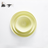 鼎亨 Lotus 景德镇手工陶瓷餐具绿色青花瓷瓷器荷叶餐盘一个