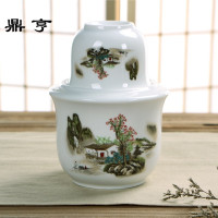 鼎亨温酒壶酒具套装二两半斤陶瓷烫酒壶家用热暖酒器分酒器黄酒白