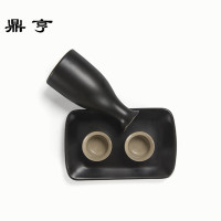 鼎亨日式和风酒具套装 仿古家用白酒酒器陶瓷黄酒温酒具黑陶 清酒