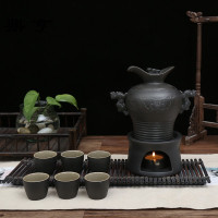 鼎亨陶瓷家用温酒器烫酒壶暖酒煮酒黄酒白酒中式复古清酒酒具套装